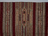 Kilim, Cotton, wool, and silk; slit-tapestry weave, brocaded