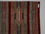 Kilim, Cotton, wool, and silk; slit-tapestry weave, brocaded