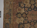 Carpet, Cotton (warp and weft), wool (pile); asymmetrically knotted pile