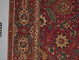 Carpet, Cotton (warp and weft), wool (pile); asymmetrically knotted pile