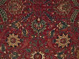 Carpet, Cotton (warp and weft), wool (pile); asymmetrically knotted pile