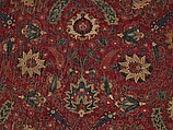 Carpet, Cotton (warp and weft), wool (pile); asymmetrically knotted pile