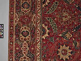 Carpet, Cotton (warp and weft), wool (pile); asymmetrically knotted pile