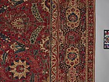 Carpet, Cotton (warp and weft), wool (pile); asymmetrically knotted pile