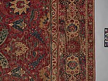 Carpet, Cotton (warp and weft), wool (pile); asymmetrically knotted pile