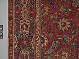 Carpet, Cotton (warp and weft), wool (pile); asymmetrically knotted pile