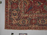 Carpet, Cotton (warp and weft), wool (pile); asymmetrically knotted pile
