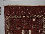 Yomut Main Carpet, Wool (warp, weft and pile); symmetrically knotted pile