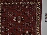 Yomut Main Carpet, Wool (warp, weft and pile); symmetrically knotted pile