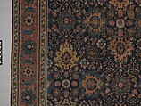 Blue-ground Harshang Carpet, Cotton (warp and weft), wool (pile); symmetrically knotted pile