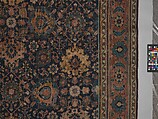 Blue-ground Harshang Carpet, Cotton (warp and weft), wool (pile); symmetrically knotted pile