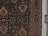 Blue-ground Harshang Carpet, Cotton (warp and weft), wool (pile); symmetrically knotted pile