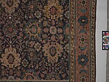 Blue-ground Harshang Carpet, Cotton (warp and weft), wool (pile); symmetrically knotted pile