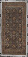 Blue-ground Harshang Carpet, Cotton (warp and weft), wool (pile); symmetrically knotted pile
