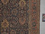 Blue-ground Harshang Carpet, Cotton (warp and weft), wool (pile); symmetrically knotted pile