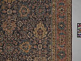 Blue-ground Harshang Carpet, Cotton (warp and weft), wool (pile); symmetrically knotted pile