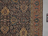 Blue-ground Harshang Carpet, Cotton (warp and weft), wool (pile); symmetrically knotted pile