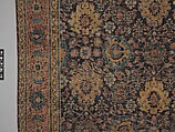 Blue-ground Harshang Carpet, Cotton (warp and weft), wool (pile); symmetrically knotted pile