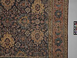 Blue-ground Harshang Carpet, Cotton (warp and weft), wool (pile); symmetrically knotted pile