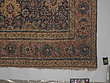 Blue-ground Harshang Carpet, Cotton (warp and weft), wool (pile); symmetrically knotted pile