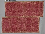 Textile Fragment, Silk, cotton; velvet, brocaded