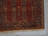 Prayer Rug with Coupled Columns, Wool (warp, weft and pile); symmetrically knotted pile