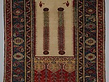 Prayer Rug, Wool (warp, weft and pile); symmetrically knotted pile