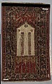 Prayer Rug, Wool (warp, weft and pile); symmetrically knotted pile