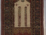Prayer Rug, Wool (warp, weft and pile); symmetrically knotted pile
