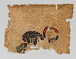 Fragment with the Head of a Figure, Wool, linen; plain weave, tapestry weave