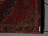 Tribal Carpet with Medallion Design, Wool (warp, weft, and pile); symmetrically knotted pile