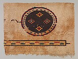 Textile Fragment, Wool, linen; plain weave, tapestry weave, weft loop weave