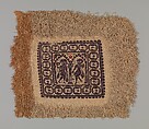 Textile Fragment, Wool, linen; plain weave, tapestry weave, weft loop weave