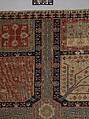 Fragment of a Garden Carpet, Cotton (warp and weft); wool (pile); symmetrically knotted pile