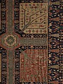 Fragment of a Garden Carpet, Cotton (warp and weft); wool (pile); symmetrically knotted pile