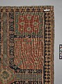 Fragment of a Garden Carpet, Cotton (warp and weft); wool (pile); symmetrically knotted pile