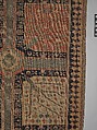 Fragment of a Garden Carpet, Cotton (warp and weft); wool (pile); symmetrically knotted pile