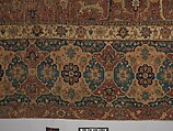 Carpet, Cotton (warp and weft), wool (pile); asymmetrically knotted pile 
