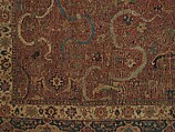 Carpet, Cotton (warp and weft), wool (pile); asymmetrically knotted pile 