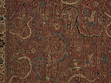Carpet, Cotton (warp and weft), wool (pile); asymmetrically knotted pile 