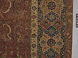 Carpet, Cotton (warp and weft), wool (pile); asymmetrically knotted pile 