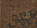 Carpet, Cotton (warp and weft), wool (pile); asymmetrically knotted pile 