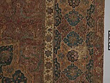 Carpet, Cotton (warp and weft), wool (pile); asymmetrically knotted pile 