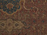 Carpet, Cotton (warp and weft), wool (pile); asymmetrically knotted pile 