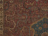 Carpet, Cotton (warp and weft), wool (pile); asymmetrically knotted pile 