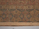 Carpet, Cotton (warp and weft), wool (pile); asymmetrically knotted pile 