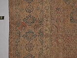 Carpet, Cotton (warp and weft), wool (pile); asymmetrically knotted pile 