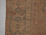Carpet, Cotton (warp and weft), wool (pile); asymmetrically knotted pile 