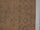 Carpet, Cotton (warp and weft), wool (pile); asymmetrically knotted pile 