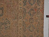 Carpet, Cotton (warp and weft), wool (pile); asymmetrically knotted pile 